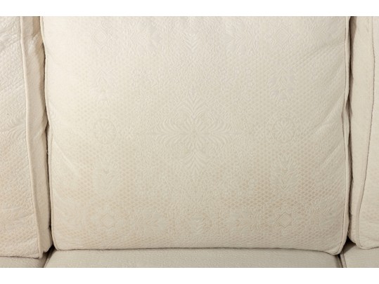 Custom Ethan Allen Transitional Sofa In White