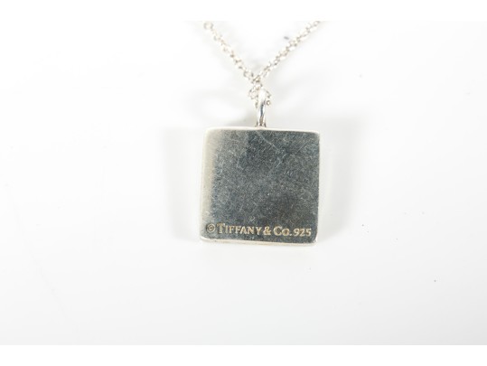 Tiffany & Co. Square Notes Sterling Silver Pendant Necklace