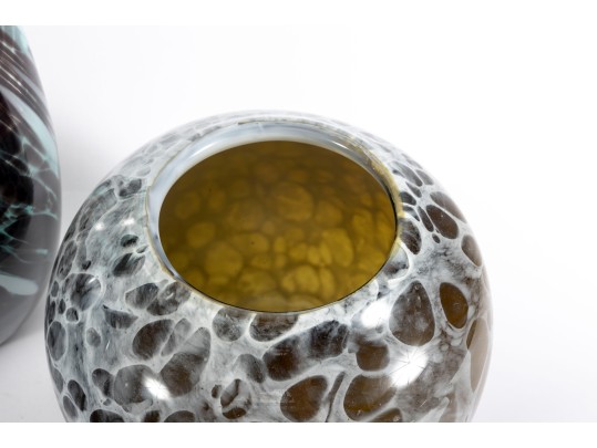 Trio Of Murano Style Glass Vases