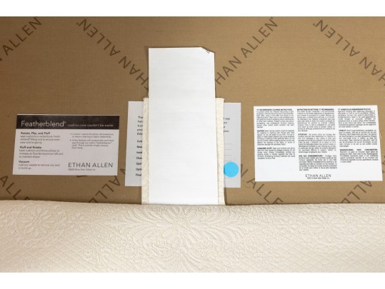 Custom Ethan Allen Transitional Sofa In White