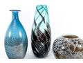 Trio Of Murano Style Glass Vases