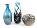 Trio Of Murano Style Glass Vases
