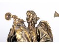 Resin Art Nouveau Angel With Horn Candlestick Holders