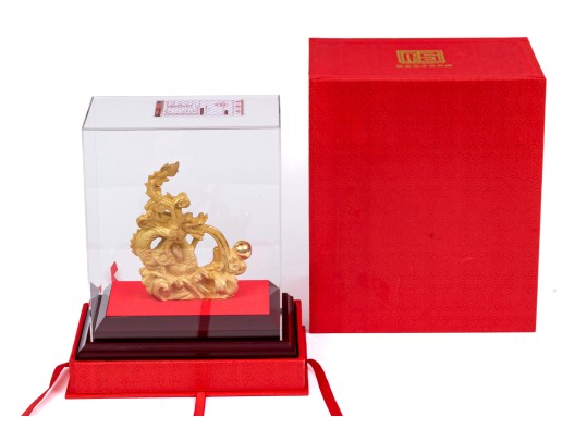 Chinese Gold Decorated Dragon Sculpture