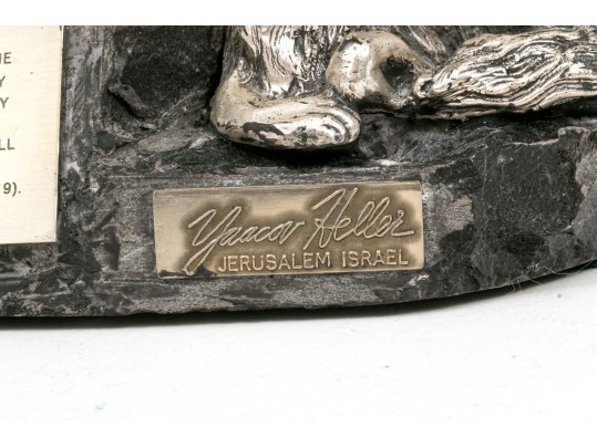 Yaacov Heller Iconic Lion And The Lamb Sterling Silver Clad Biblical Sculpture