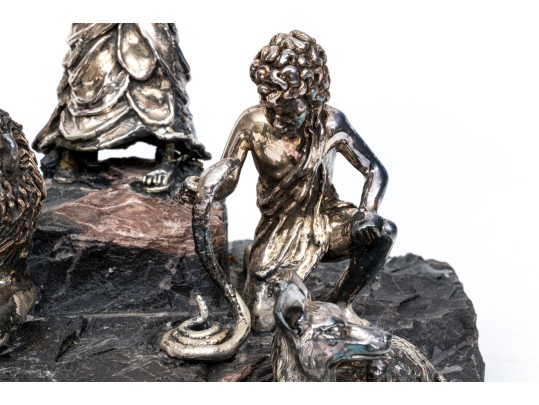 Yaacov Heller Iconic Lion And The Lamb Sterling Silver Clad Biblical Sculpture