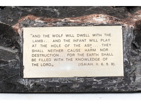 Yaacov Heller Iconic Lion And The Lamb Sterling Silver Clad Biblical Sculpture