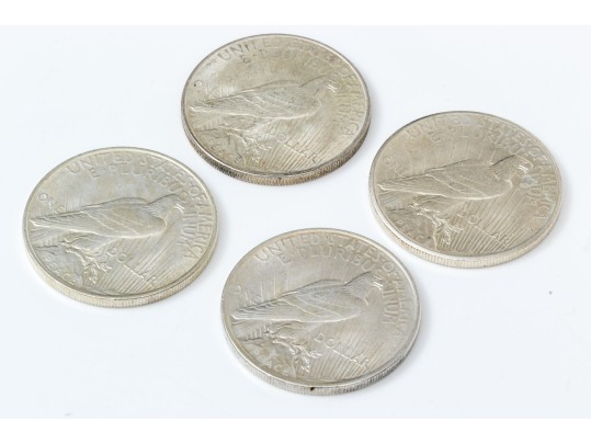 Lot Of Four Peace Dollars : 1922, 1923, 1924, 1925