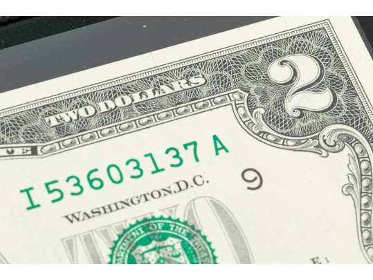 Fourteen 2003 Green Seal $2 Bills