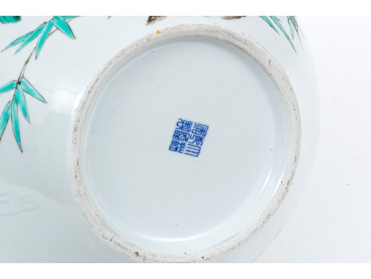 Impactful 22” Chinese Famille Rose ‘Tianqiuping’ Porcelain Vase