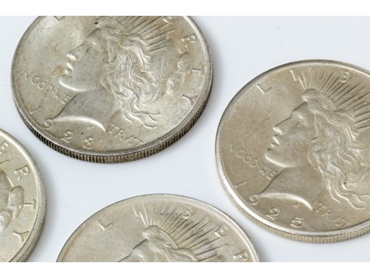 Lot Of Four Peace Dollars : 1922, 1923, 1924, 1925