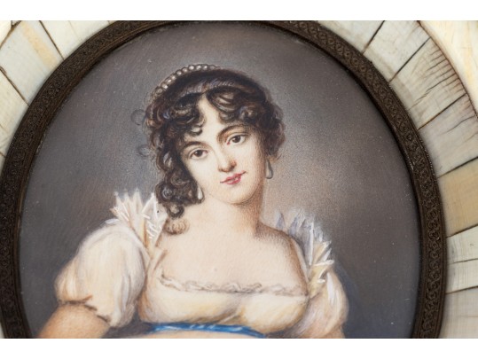 Framed Image Of Young Woman In White Dress