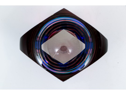 Kit Karbler And Michael Davis Stunning Art Glass Perfume Bottle, Pink And Purple Tones