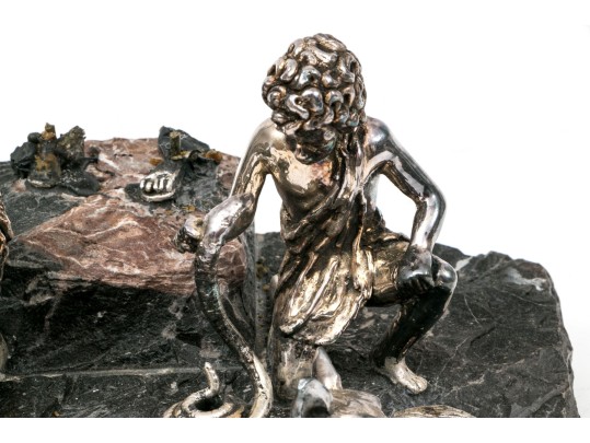 Yaacov Heller Iconic Lion And The Lamb Sterling Silver Clad Biblical Sculpture