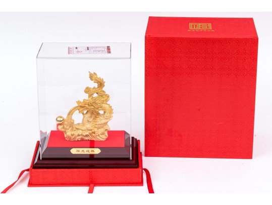Chinese Gold Decorated Dragon Sculpture