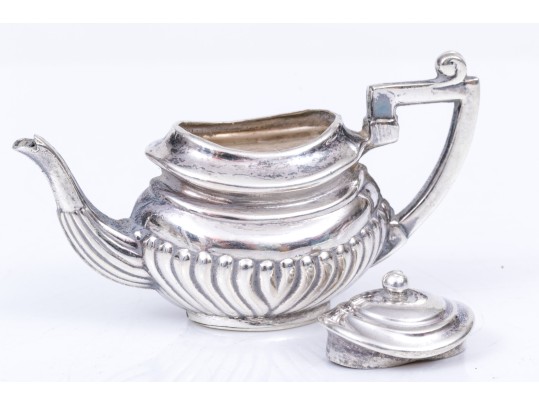 English Sterling Silver Diminutive Miniature Five Piece Tea Set