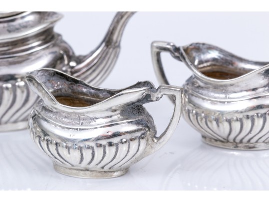English Sterling Silver Diminutive Miniature Five Piece Tea Set