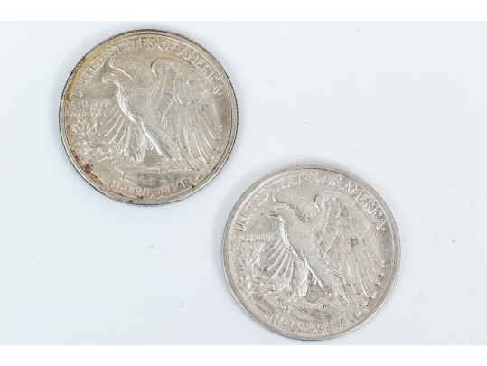 Lot Of Two Walking Liberty Half Dollars, 1918 And 1934