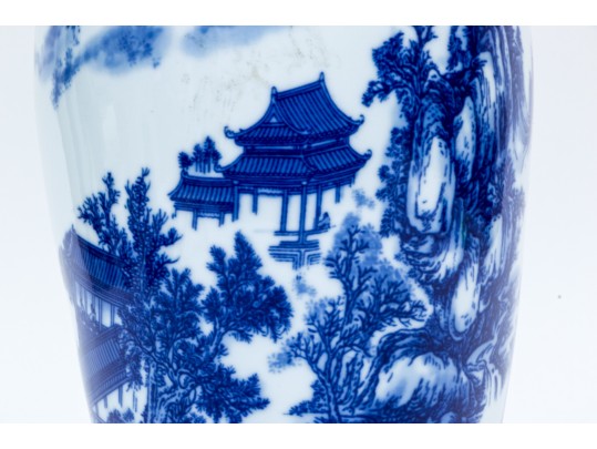 Large Chinese Blue And White Porcelain Vase