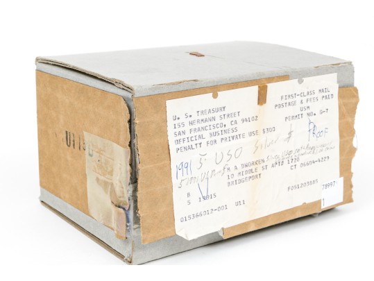 Five 1991-S U.S. 50th Anniversity USO Silver Dollar Coins