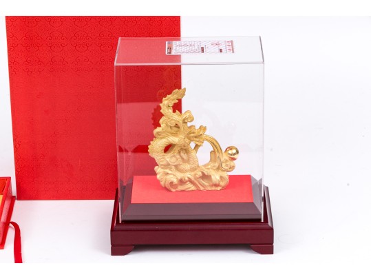 Chinese Gold Decorated Dragon Sculpture