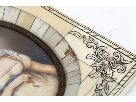 Framed Image Of Young Woman In White Dress