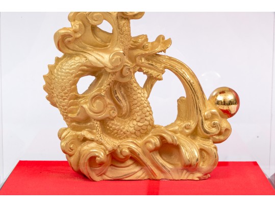 Chinese Gold Decorated Dragon Sculpture