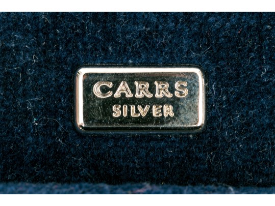 Sterling Silver English Baby Frame, Animal Motifs, With A Blue Backing