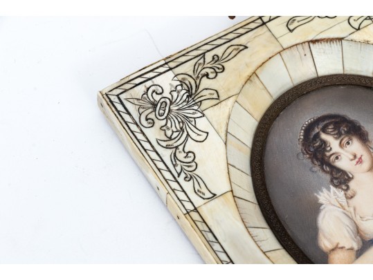 Framed Image Of Young Woman In White Dress