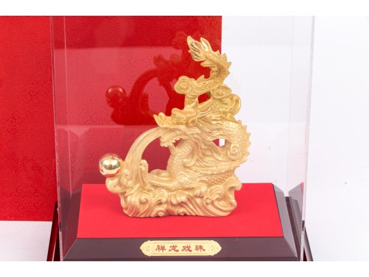Chinese Gold Decorated Dragon Sculpture