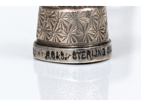 Lot Of Attractive Vintage And Antique Sterling Silver Thimbles, Assorted Styles