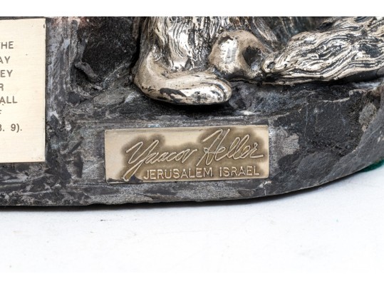 Yaacov Heller Iconic Lion And The Lamb Sterling Silver Clad Biblical Sculpture