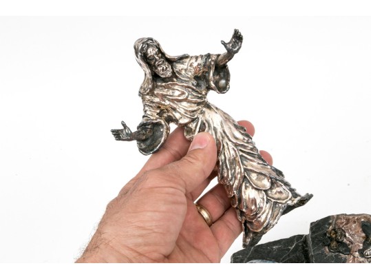 Yaacov Heller Iconic Lion And The Lamb Sterling Silver Clad Biblical Sculpture