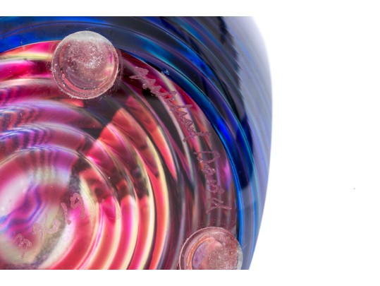 Kit Karbler And Michael Davis Stunning Art Glass Perfume Bottle, Pink And Purple Tones