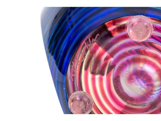 Kit Karbler And Michael Davis Stunning Art Glass Perfume Bottle, Pink And Purple Tones