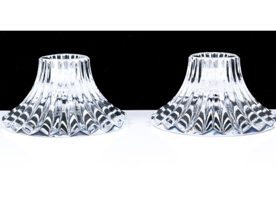 Pair Of Baccarat Crystal Glass Candle Sticks