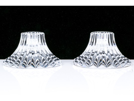 Pair Of Baccarat Crystal Glass Candle Sticks