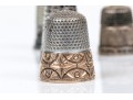 Lot Of Attractive Vintage And Antique Sterling Silver Thimbles, Assorted Styles