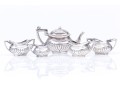 English Sterling Silver Diminutive Miniature Five Piece Tea Set