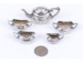 English Sterling Silver Diminutive Miniature Five Piece Tea Set