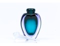 James Clark Stunning Art Glass Perfume Bottle, Green Purple Tones