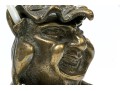 Striking Groteque Form Inkwell, With Complementary Mother-of-pearl Writing Instruments