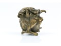 Striking Groteque Form Inkwell, With Complementary Mother-of-pearl Writing Instruments