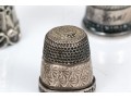 Lot Of Attractive Vintage And Antique Sterling Silver Thimbles, Assorted Styles