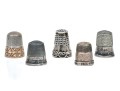 Lot Of Attractive Vintage And Antique Sterling Silver Thimbles, Assorted Styles