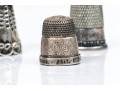 Lot Of Attractive Vintage And Antique Sterling Silver Thimbles, Assorted Styles