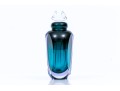 James Clark Stunning Art Glass Perfume Bottle, Green Purple Tones
