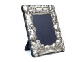 Sterling Silver English Baby Frame, Animal Motifs, With A Blue Backing