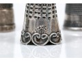 Lot Of Attractive Vintage And Antique Sterling Silver Thimbles, Assorted Styles