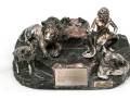 Yaacov Heller Iconic Lion And The Lamb Sterling Silver Clad Biblical Sculpture